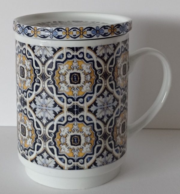 Caneca com Filtro Metálico Azulejos